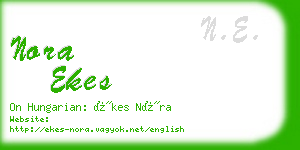 nora ekes business card